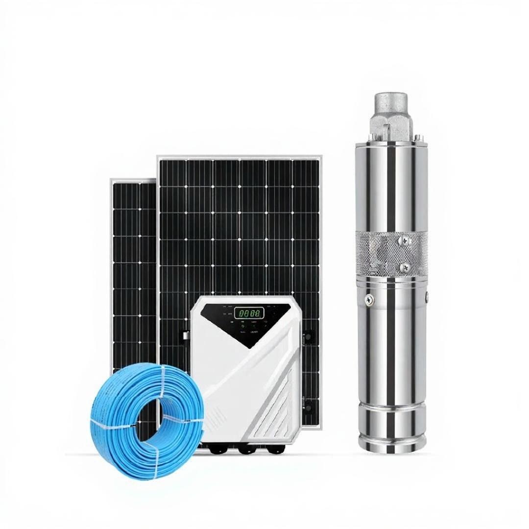 47m 3500L/Hr 3″ Solar Water Pump Kit with Panels 3DPC3.5-47-48-400 DC 48V 400W Submersible Borehole Deep Well pump with Mppt Controller Trunsun
