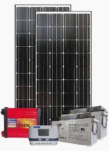 1.5Kw PWM Solar Kit 1500w – With Original Ritar Batteries + 22″ LED Colour TV + 4 Free Bulbs + Power Extension