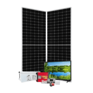 1.5Kw PWM Solar Kit 1500w – With Original Ritar Batteries + 32″ LED Colour TV + 4 Free Bulbs + Power Extension