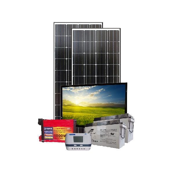 1kw-1kva 1000watts Solar System Kit + 32inches Color TV with Phoenix Germany Charge Controller