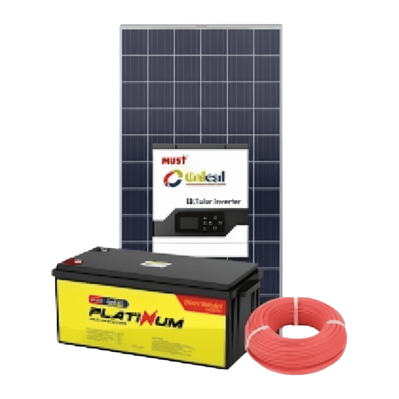 1Kw Lithium Solar Kit – Jinko Panels Lithium Battery Must Inverter 1000w Kit