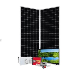 1Kw PWM Solar Kit 1000w – With Original Ritar Batteries + 32″ LED Colour TV + 4 Free Bulbs + Power Extension