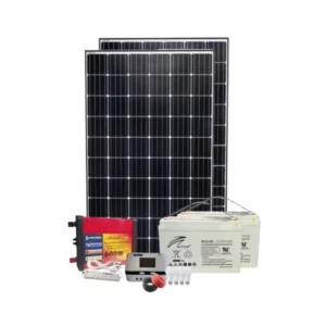 300W PWM Solar kit – With Original Ritar Batteries + 22″ LED Colour TV + 4 Free Bulbs + Power Extension