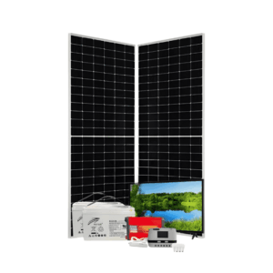600w PWM Solar kit – With Original Ritar Batteries + 32″ LED Colour TV + 4 Free Bulbs + Power Extension